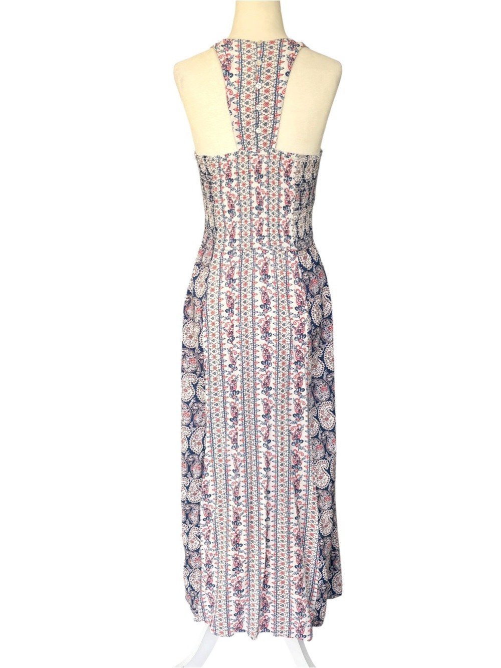 Japna Navy Blue and White Printed Maxi Dress - Picture 8 of 15
